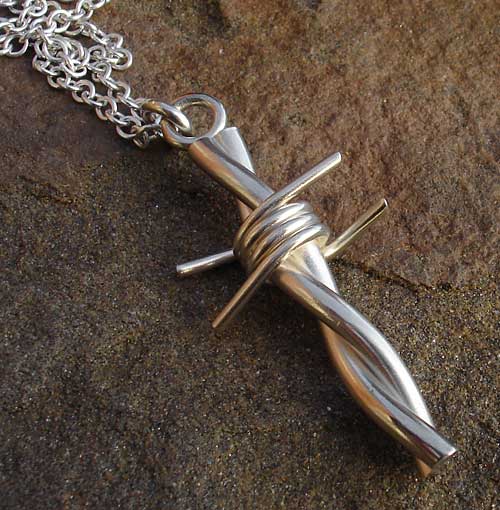 silver barb necklace