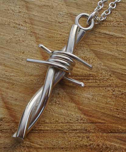 silver barb pendant