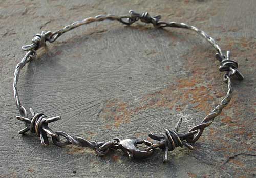 Amazon.com: Black Leather Barbed Wire Wrap Bracelet : Handmade Products