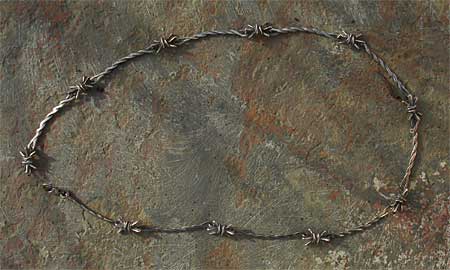silver barbed wire necklace