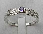 Silver Celtic engagement ring
