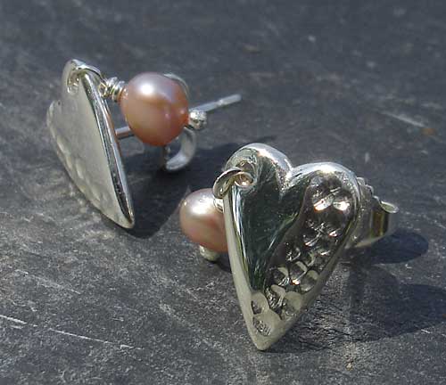 Celtic heart stud earrings
