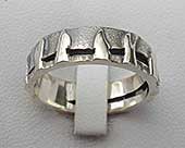 Silver Celtic stone circle ring