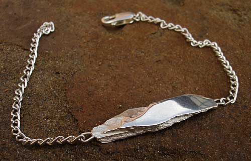 silver slate chain bracelet