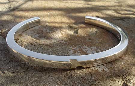 Chunky silver mens bracelet