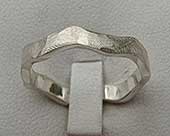 Contemporary silver wedding ring