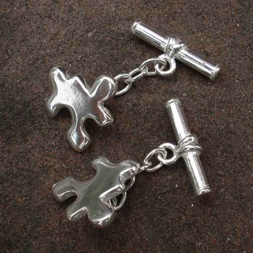 silver designer cufflinks