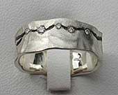 Silver designer diamond wedding ring