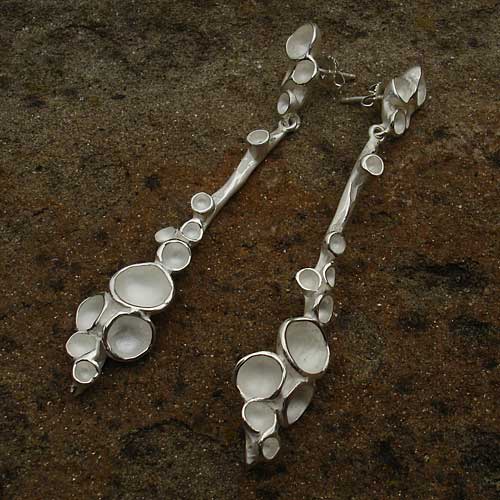 silver designer earrings