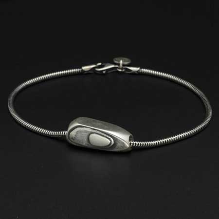 Silver mens designer bracelet