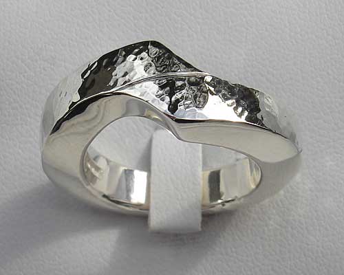 silver designer wedding ring