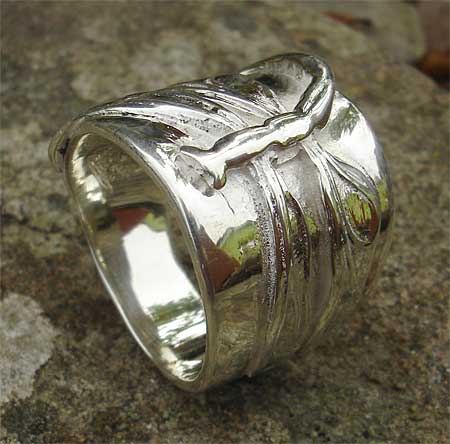 silver dragonfly designer ring