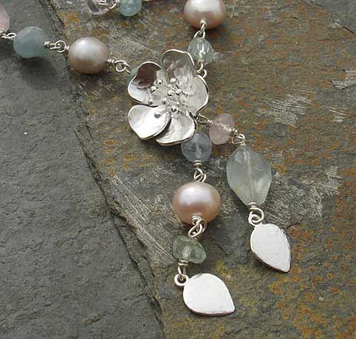silver flower necklace