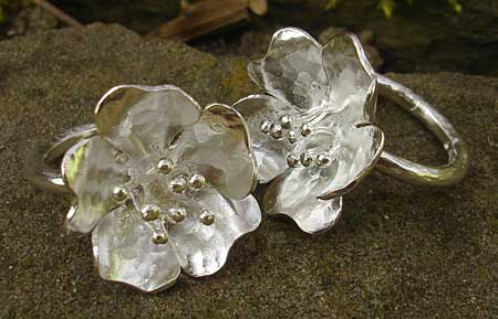 silver flower rings