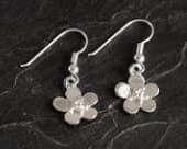 Silver forget me not flower drop earrings
