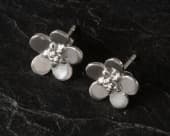 Silver forget me not flower stud earrings