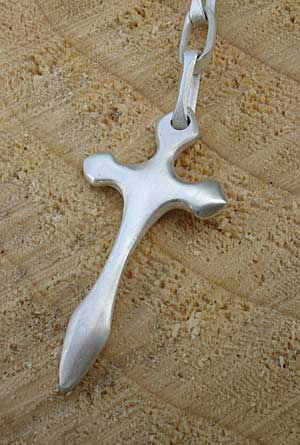 silver gothic cross chain necklace