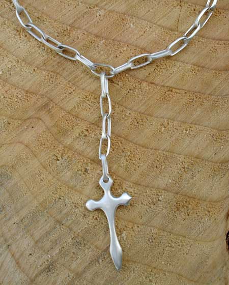 silver gothic cross necklace
