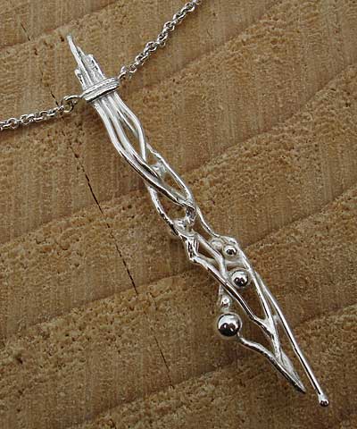 silver gothic designer necklace
