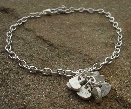 silver heart chain bracelet