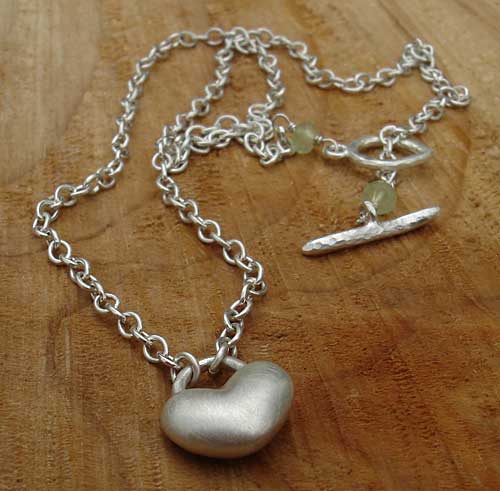 silver heart chain necklace