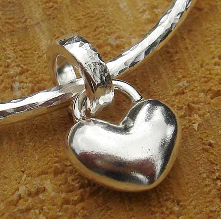 silver heart charm bracelet