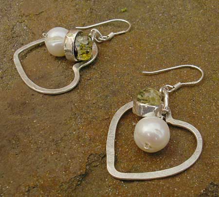 silver heart earrings