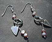 Silver heart handmade earrings