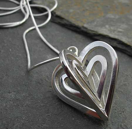 silver heart necklace