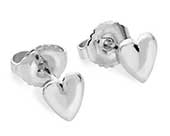 Silver heart stud earrings