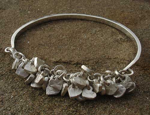 silver hearts bracelet