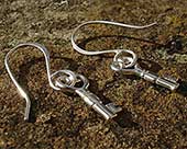 Silver hook heart earrings