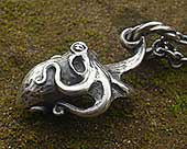 Silver octopus surf necklace