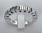Personalised barcode silver ring