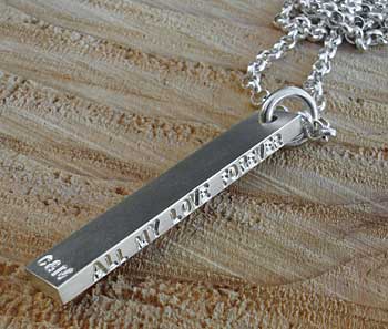 silver personalised necklace-for men