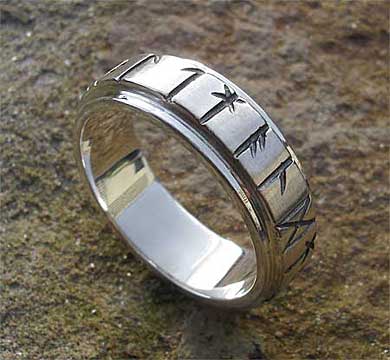 Silver rune ring
