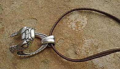 Silver serpent pendant