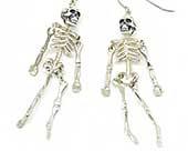 Silver skeleton earrings