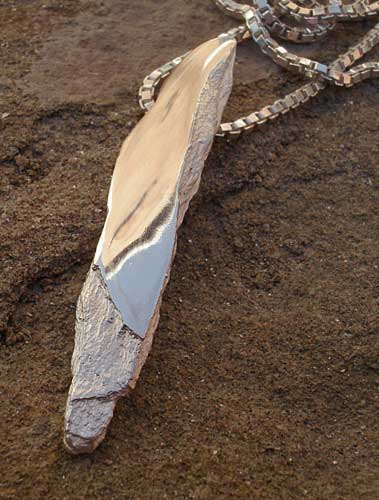 silver slate necklace
