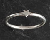 Silver star stacking ring