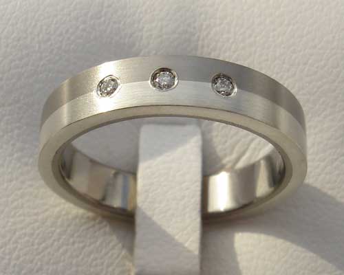 silver and titanium wedding ring