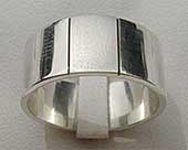Silver two tone wedding ring