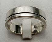 Etched sterling silver ring