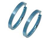 Sky blue titanium full hoop earrings