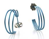 Sky blue titanium hoop earrings