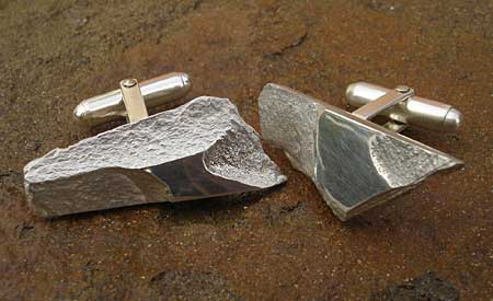 slate silver cufflinks
