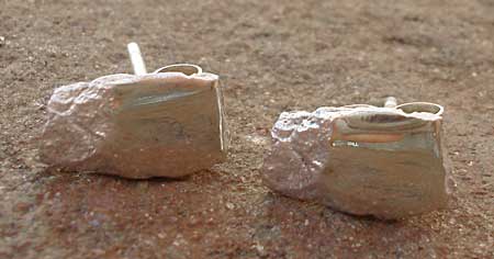 slate silver stud earrings