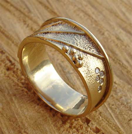 solid gold designer wedding ring