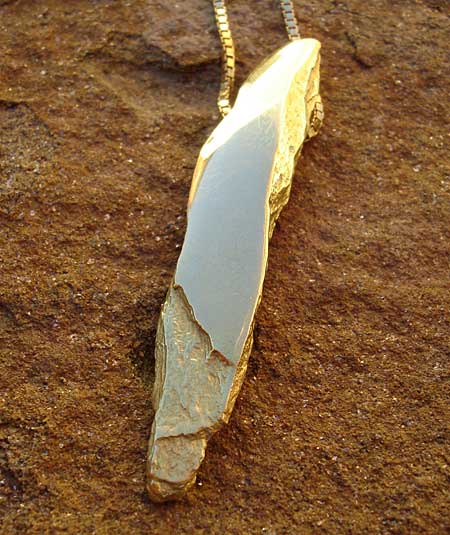 solid gold slate necklace