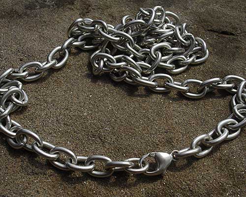 Solid sterling silver chain necklace for men
